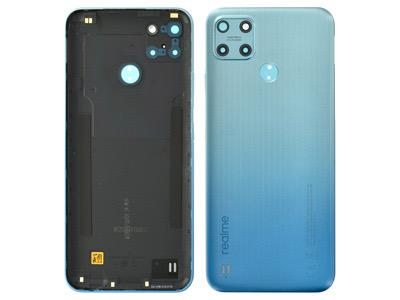 For Realme C25Y Cover Batteria  Vetrino Camera Tasti Laterali Glacier Blue